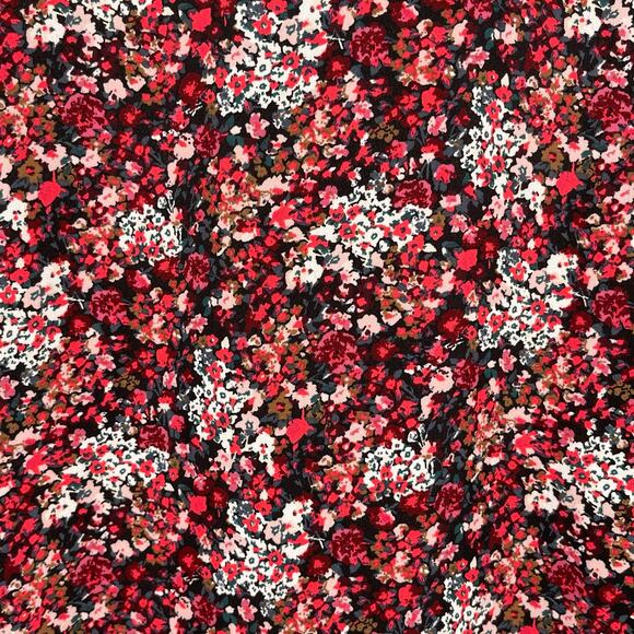 Loft Outlet Sz S Pink Floral Long Sleeve Faux Wrap Top Shirt V Neck Bottom Tie - Picture 5 of 7